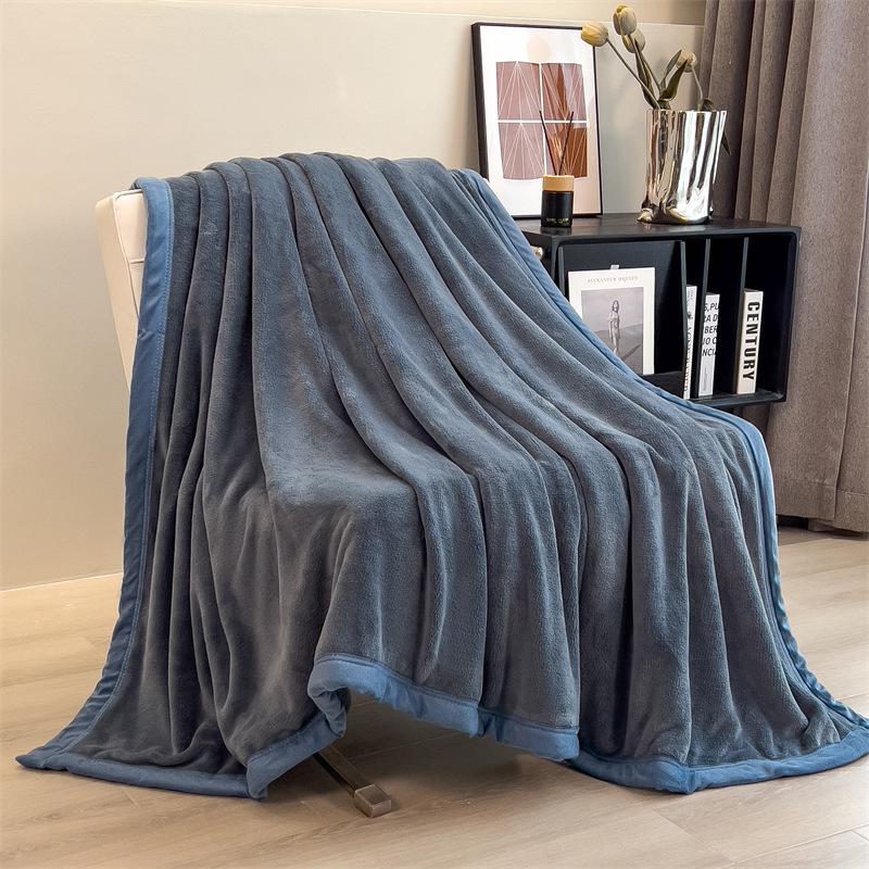 Pluche melkvliesdeken met hoog gramsgewicht: Dubbelzijdige, Dikke, Warme Bank/Slaapbank Plaid