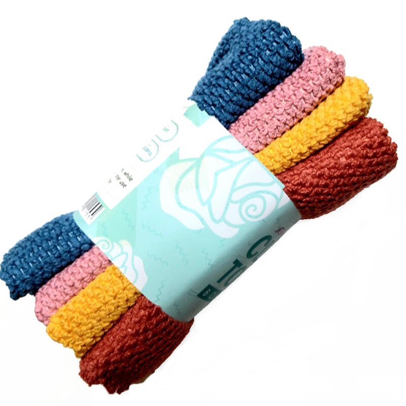 Clean Microfiber Dishcloth 4p Ultrafine Fiber Kitchen Hygiene Antibacterial Dishcloth