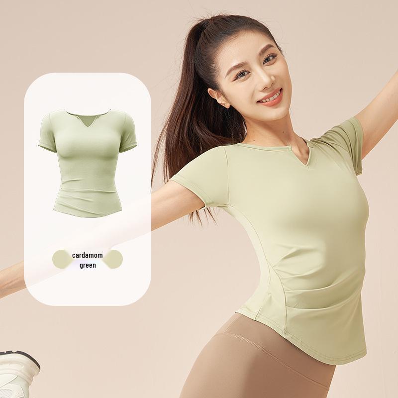 

Женская быстросохнущая футболка с V-образным вырезом и облегающего кроя для йоги и бега XXL