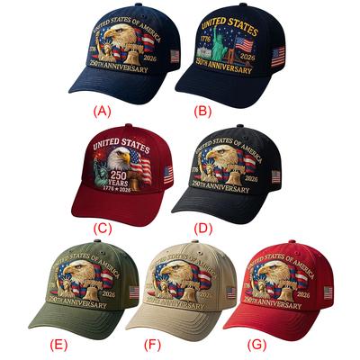 US 250th Anniversary Cap Patriotic Baseball Cap US 250th Anniversary Tribute Hat Trucker Hat for Men and Women