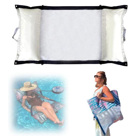 2-in-1 Floating Hammock And Beach Tote 4 In 1 Multi-Purpose Pool Floats Inflatable Foldable Water Hammock Swimming Lounger Summer Floaties Rafts