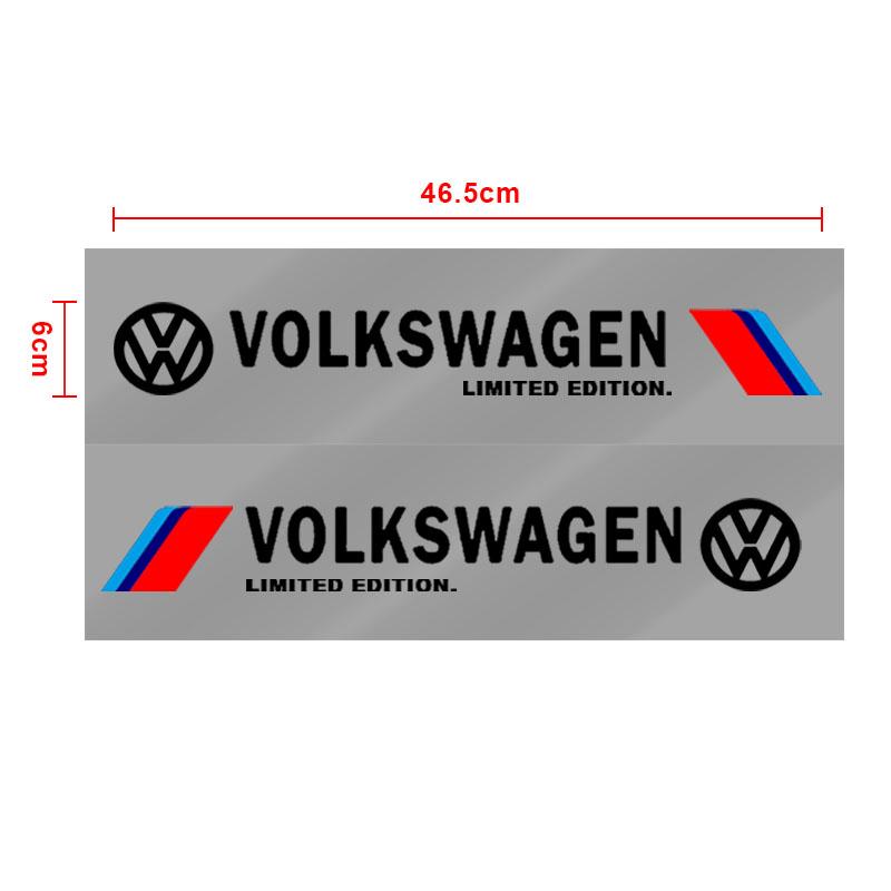 2pcs Car 3D Stickers Auto Side Body Sports Sticker Decals Car Accessories For Volkswagen Golf-4 5 6 7 Bora Jetta POLO MK4 MK6 Bora Passat