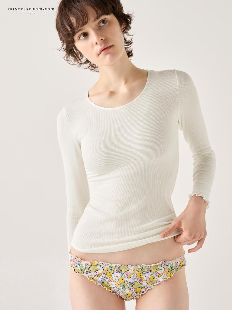 Uniqlo Japan Ultra Warm Heattech Cashmere Blend Ribbed Crewneck Tee