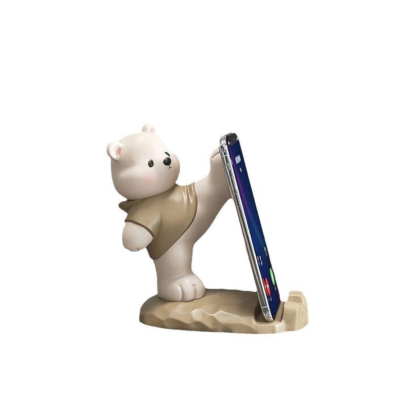 Adorable Bear Phone Holder Desk Ornament for Relaxation & Gift