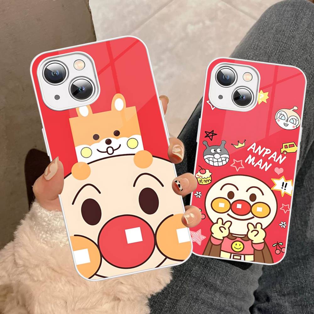 1pc Cartoon A-AnpanmanS Anime Tempered Glass For Iphone 14 13 12 11 Pro Mini XS MAX 14Plus X XS XR Cover