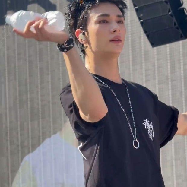 [USED] straykids Hyunjin wearing Stussy T-shirt