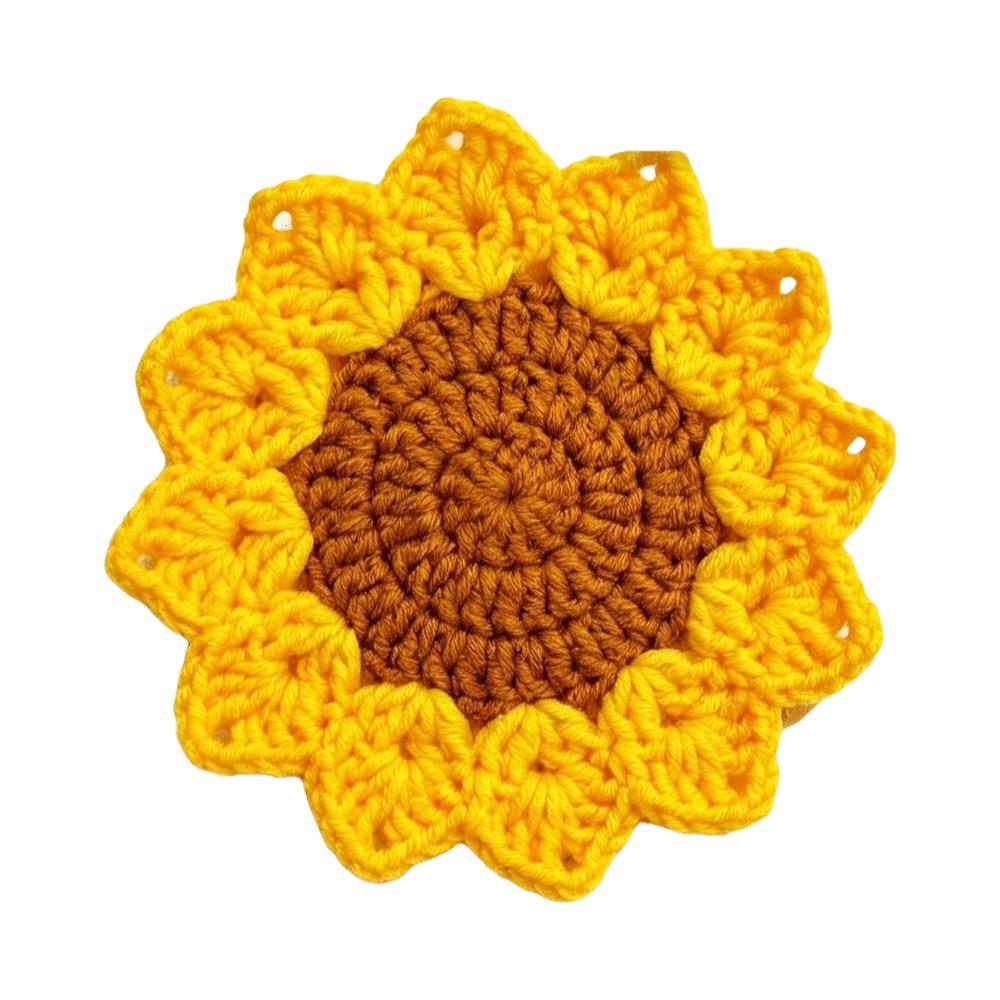 Handmade Crochet Flower Coasters Heat Resistant Mug Mat Creative Trivet Mats Coffee Cup Use