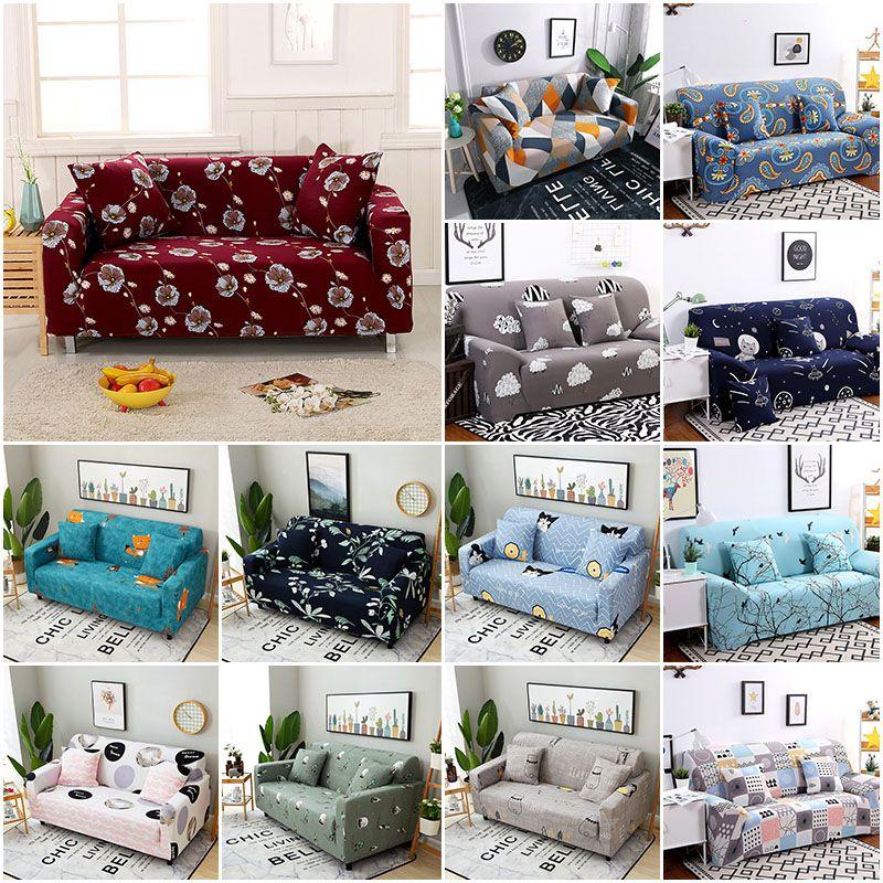 Floral Print Simple Stretch Tight Wrap Slipcovers Elastic Sofa Couch Cover