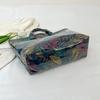 Women's PVC Tote Bag Floral Print Waterproof Fashion Shopping Bag