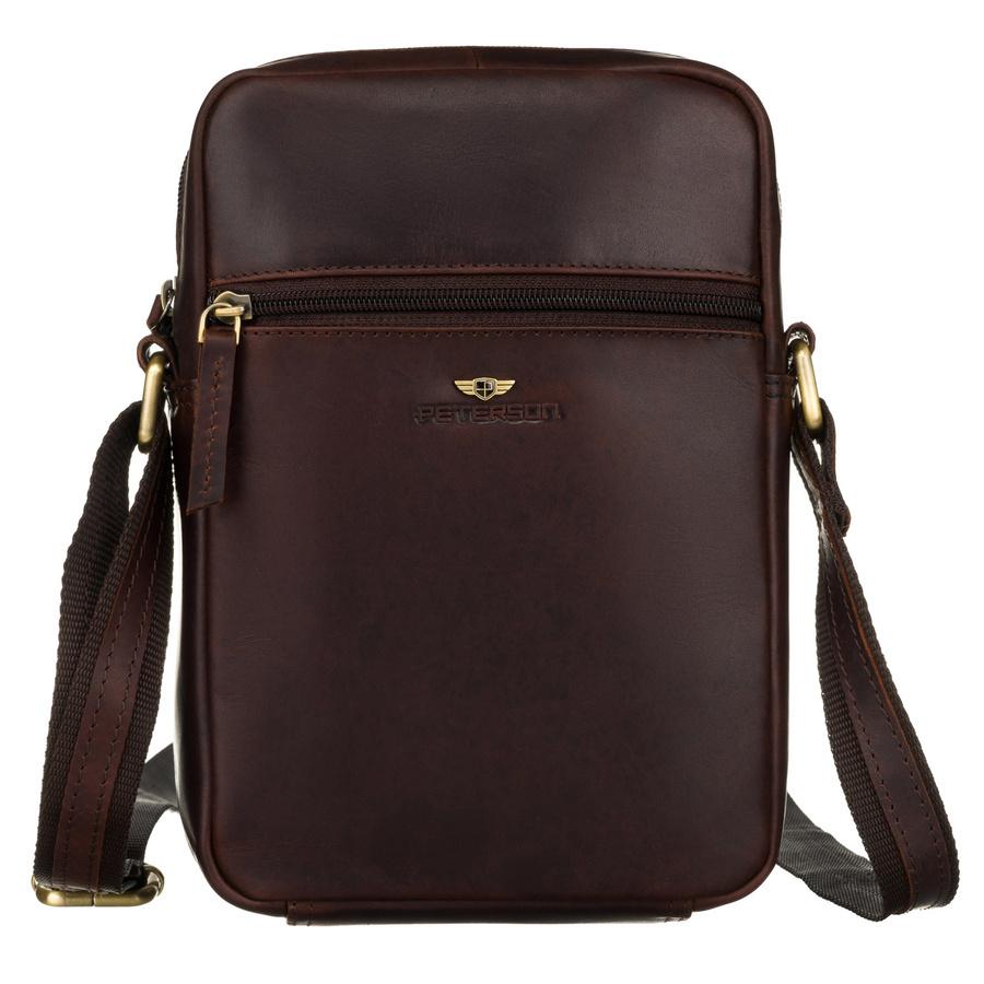 Herren Crossbody-Tasche aus glattem Echtleder - Peterson