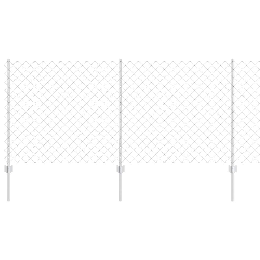 Chain Link Fence with Posts 10 x 1 m (W x H) Hot Dip Galvanized Steel