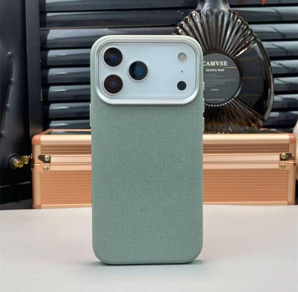 iPhone 17 Pro Max Case: Solid Color Fabric Texture, Ballistic Nylon, Magnetic Absorption, Drop Protection Cover.