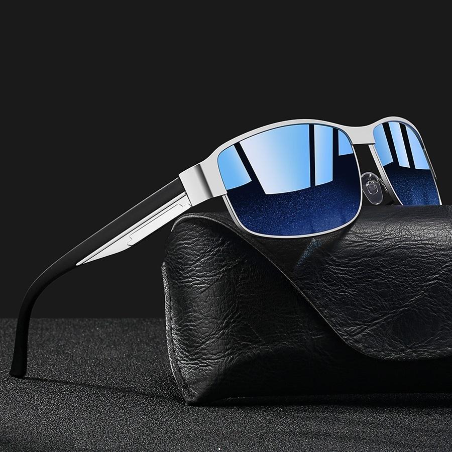 Fashion Vintage Square Metal Frame Sunglasses Men Women Fishing Driving Man Luxury Brand Designer Sun Glasses UV400 Eyewear