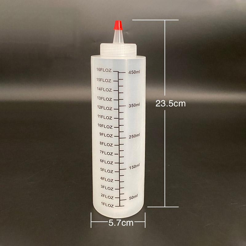 120/250/450ml Plastic Needle-nosed Scale Squeeze Bottle Squeezable Bottle With Leak-proof For Kitchen Salad Sauce Squeeze Bottle