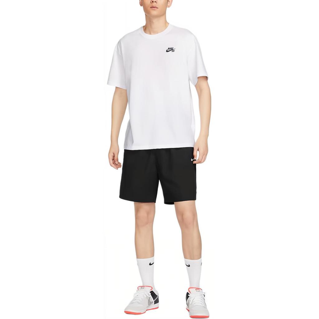 Nike SB T Shirts Men's White Crew Neck Moderate Straight Fit HM4457-100