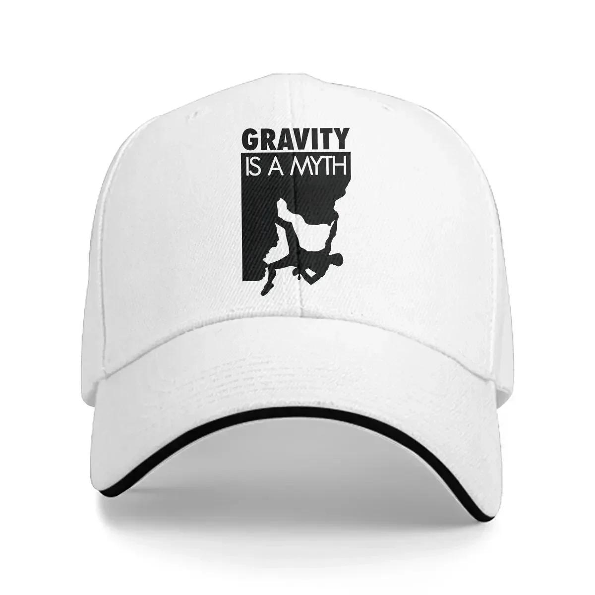 

Gravity Is A Myth Baseball Caps Peaked Cap Mountain Climber Sun Shade Hats for Men Women One Size белый