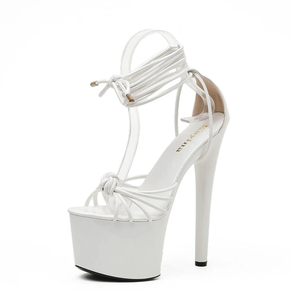 Sommer Sexy Damen Plateau Sandalen mit schmalen Riemen 2025 Neuheiten Damen Schnallenriemen Nachtclub Dünne Hohe Absätze Schuhe Sandalen