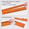 4Pcs Wooden Mahjong Rack with Detachable Magnetic Pusher Scalloped Edge American Mah Jongg Tile Holder Push Ruler Mahjong Accessories