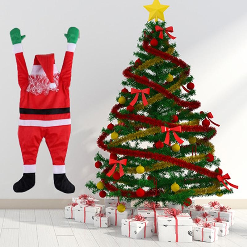 Marry Christmas Santa Claus Hanging Doll Window Navidad Christmas Tree Ornament Xmas Outdoor Door Wall Decoration New Year