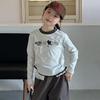2026 Autumn Cat Print Girls' Long Sleeve T-shirt & Lace Waist Cargo Pants Set for Older Children