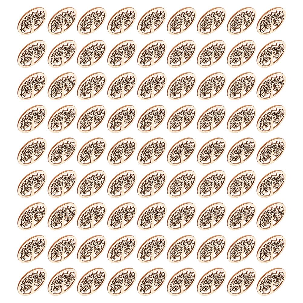 48Pcs Wooden Tree of Life Ray Carving DIY Handicrafts Holiday Decoration Ornaments Crafts