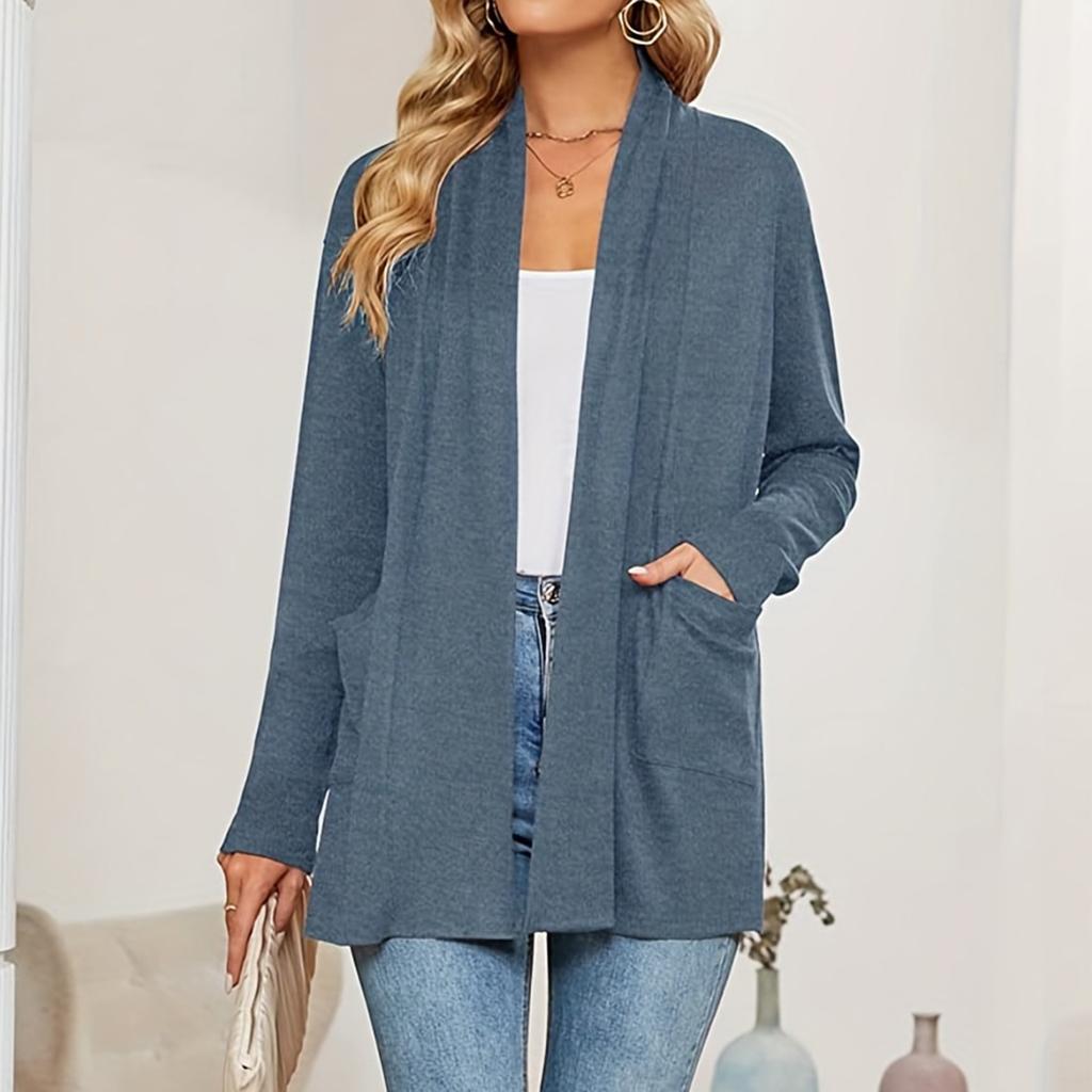 Women's Lightweight Cardigan Sweaters Open Front Long Sleeve Casual Loose Thin Cardigans With Pockets