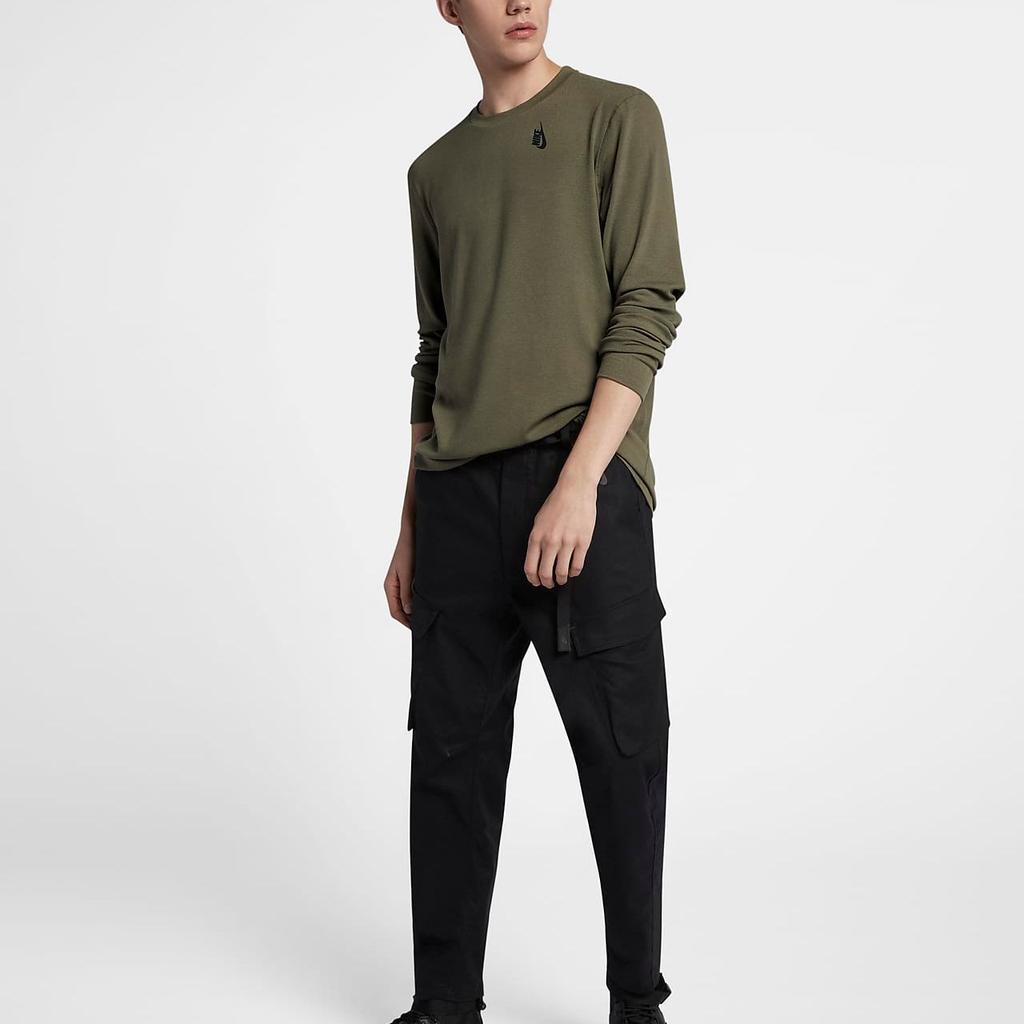 Nike Collection Solid Color Casual Breathable Pullover Long Sleeve T-Shirt Men Tops Medium-Olive AA1547-222