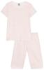Pajamas A0D4TB Pink 10 Years Old 140cm [Petit Bateau] Short-sleeved Off-white/light