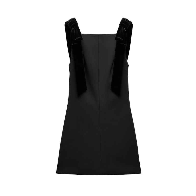 

Spring New Arrival Women s Dress Design Velvet Bowknot Decoration Short Dress 9057777 9763072 Black L