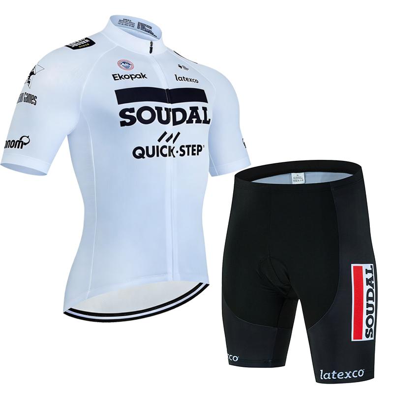 Soudal Quick Step 2026 Cycling Jersey Set Short Sleeve Bicycle Clothing Men MTB Maillot Ciclismo Bike Racing Bib Shorts Set