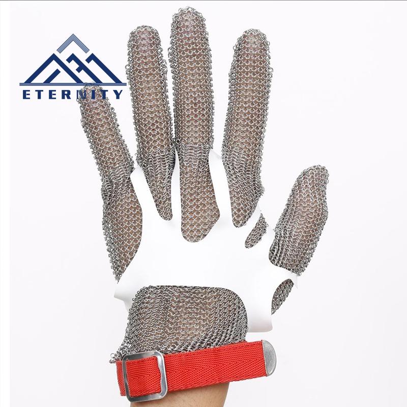 Safety Proof Wire Mesh Anti-cutting 5 Fingers Stainless Steel Chainmail Cut Resistant  Butcher Glove Xs