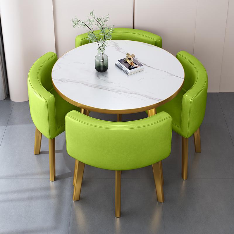 Modern Reception & Meeting Table Set: Office & Leisure Round or Square Dining Table with Chairs.