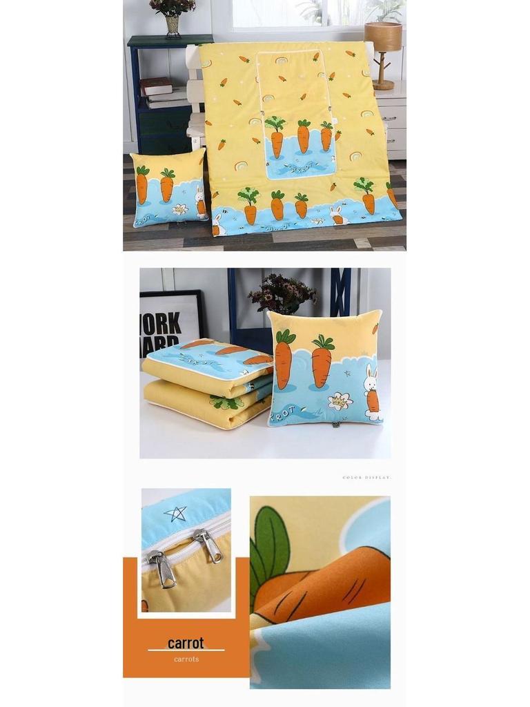 Foldable Multifunctional Nap Cushion: Pillow & Blanket for Car & Office