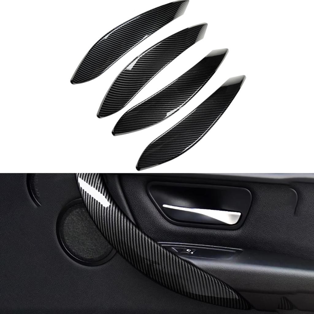 4Pcs Carbon Fiber Car Interior Door Handle Cover Trim Decor Sticker for BMW 3 Series F30 F31 3GT F34 4 Series F36 Anti-Scratch Styling