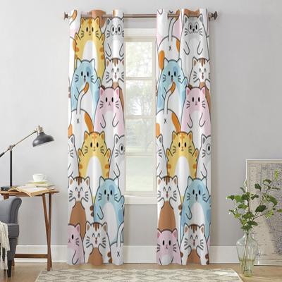 Perdele de Fereastră Drăguțe Colorate cu Desene Animate cu Pisici Pentru Living Bucătărie Perdele Moderne Decor Acasă Jaluzele Draperii