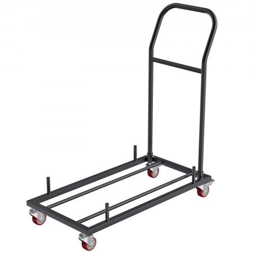 VEVOR Folding Chair Dolly, Iron Commercial Cart with 12 Chairs Capacity, Folding Chairs Rack Trolley with 4 Casters