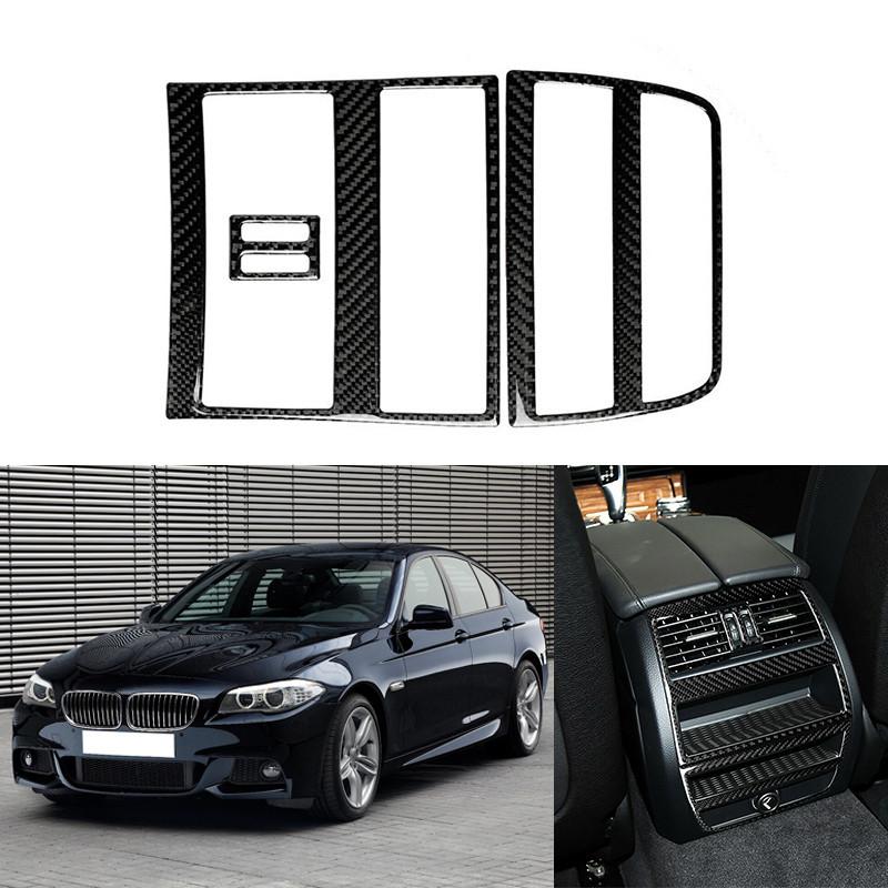 Car Carbon Fiber Center Air Outlet CD Panel Decorative Trim Sticker For BMW F10 5 Series 2011-2017 Car Interior Decor