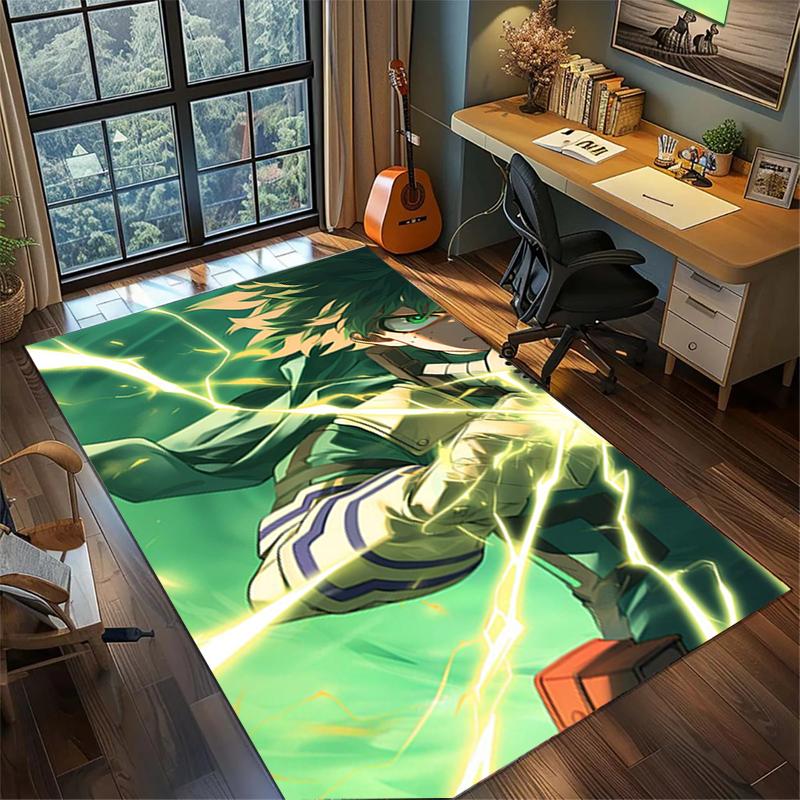 My Hero Academia Large Area Rug Non Slip Washable Floor Mat for Gamer Room Bedroom Home Decor