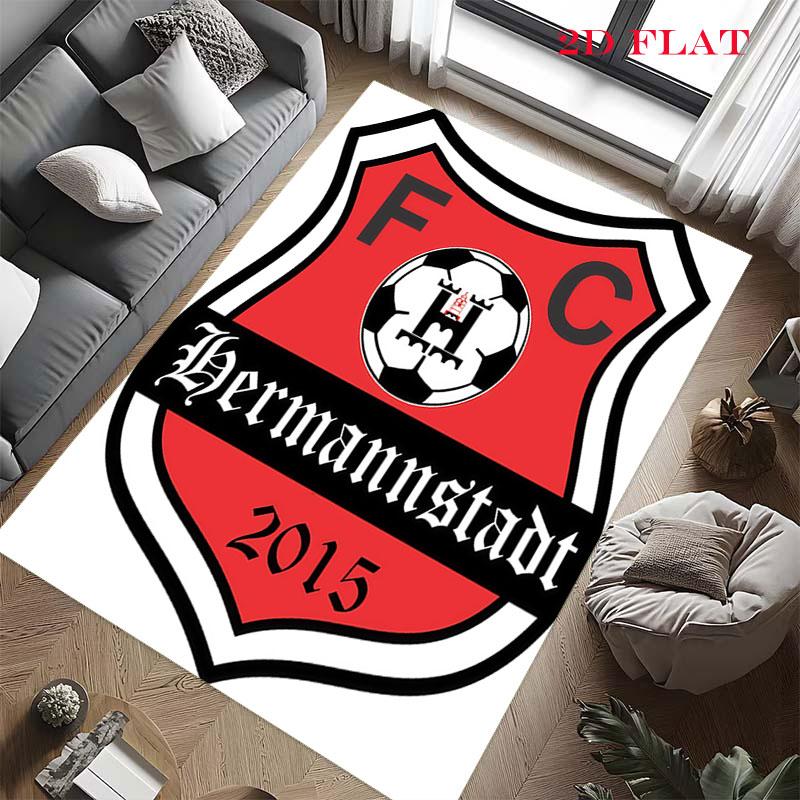 FC Hermannstadt Teppich für Wohnzimmer Schlafzimmer Zuhause Sofadekoration, Rutschfeste Bodenmatte für Kinder zum Spielen