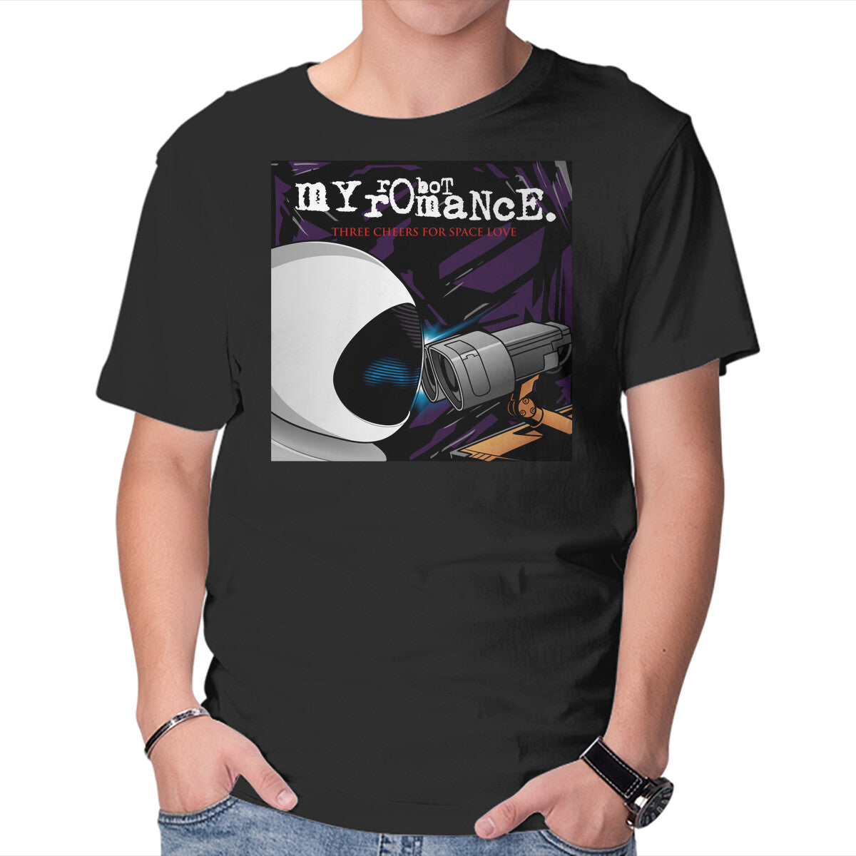 Unisex Crew Neck T-Shirt My Robot Romance Graphic Short Sleeve Casual Tee XXXL