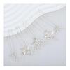 Hair Accessories Set - Leaf and Flower Motif Pearl U-Pins for Bride, Handmade Wedding Hair Jewelry, Silver