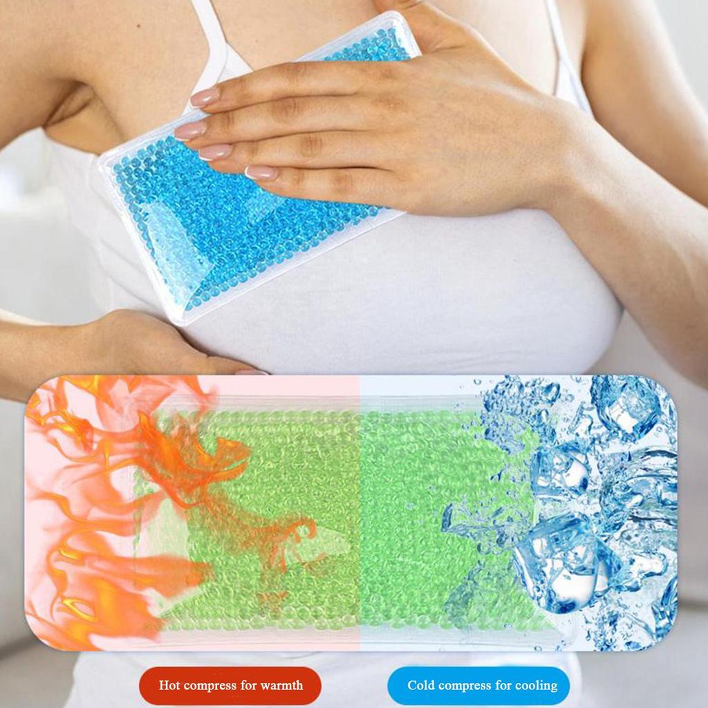 Gel-Eisbeutel Quadratisch Heiß/Kalt Gelperlen Migräne-Wickel Eisbeutel für Schulter Nacken Ellenbogen Rücken Arm Knie Erholung Kühlender Eiswickel