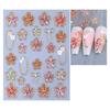5D Embossed Flower Nail Stickers Self-Adhesive DIY Spring Summer Floral Nail Art Decals