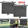 2Pcs Car Retractable Roller Sunshade 15 Inch Car Retractable Sunshade Curtain Press Button Roll Up Telescopic Sunshade Blocking