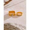 Eetit Size:678 Smooth Stainless Steel Zirconia Round Square Golden PVD Ring for Women Delicate Trendy Finger Jewelry Accessories