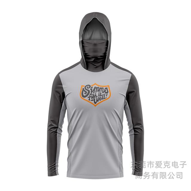 SIMMS Fishing Suit Fly Fishing Luya Hoodie Summer Men's Long Sleeve Sunscreen Clothing Hooded Mask Quick Drying Breathable
