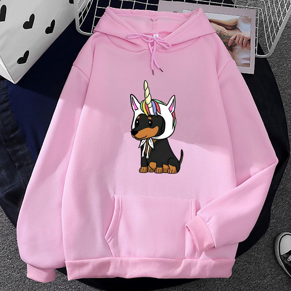 Dachshund Cute Dog Print Hoodie Design Autumn Winter Men's Women's Sweatshirt Fleece Oversized Couples Casual Streetwear Hoodies