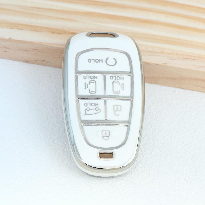 6 Knoppen Shell Fob Auto Sleutelhoes Cover Voor Hyundai Ioniq 5 Solaris Nexo Nx4 Sonata Hybrid Nieuwe Grand Santa Fe Tucson