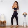 Shascullfites Shaper Set Black Cotton Zipper Shaper Push Up Top High Waist Thicker Butt Lift Leggings Women's Suit