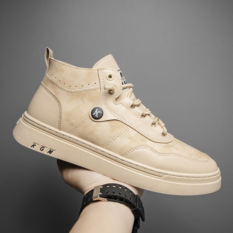 

Весенне-осенняя мода Мужская обувь Тренд Высокие кеды Студенческие белые кеды Мужская повседневная обувь 44 хаки